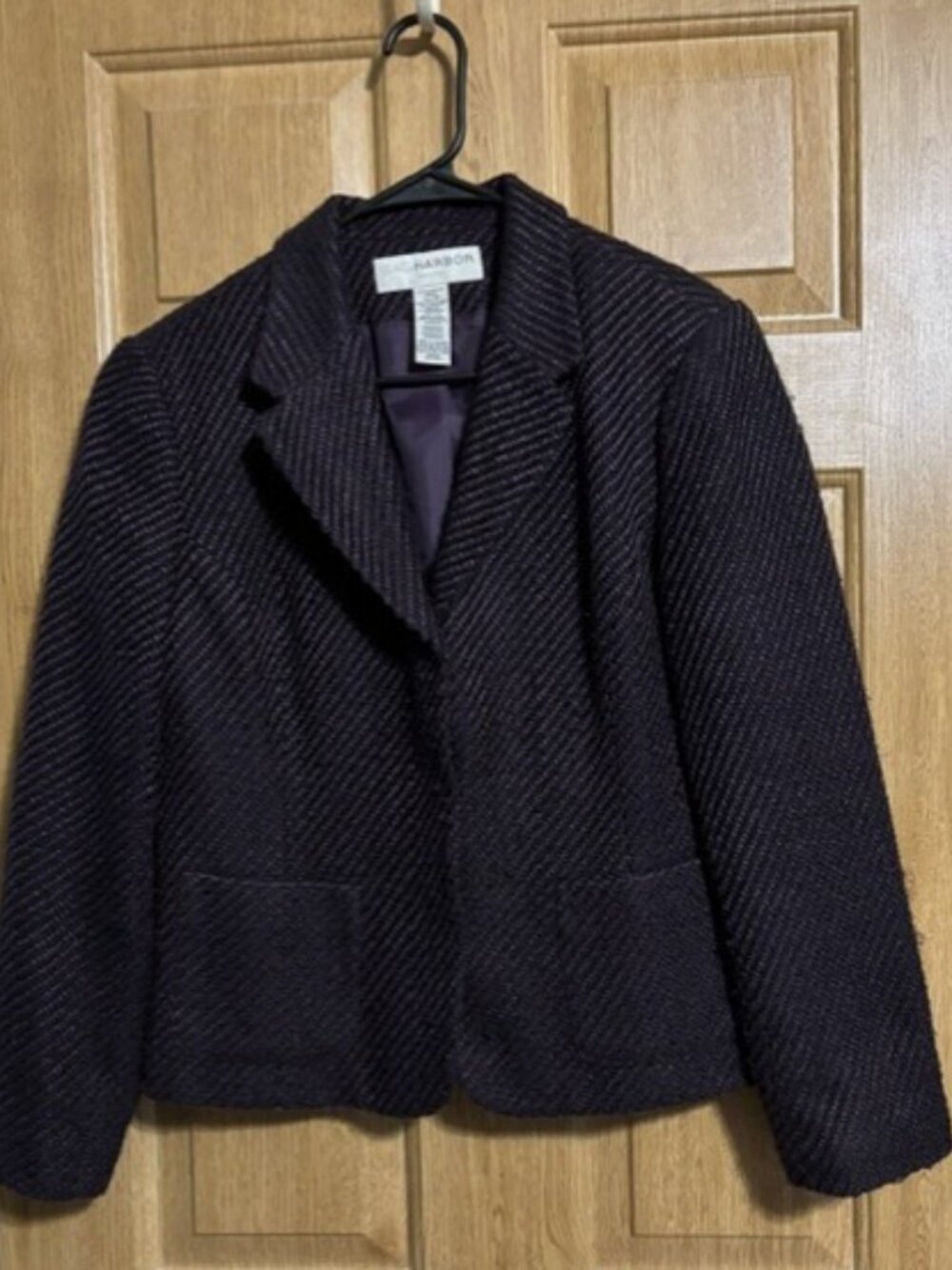 Sag Harbor Petite Size 14 Women's Purple Textured Blazer